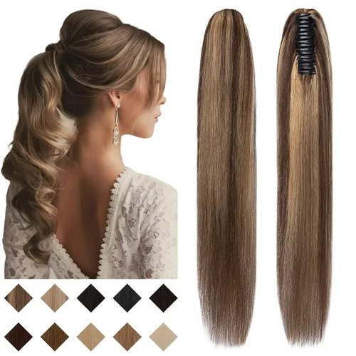 Vista 18 de SEGO - Extensión de cola de caballo de cabello humano con pinza de 14