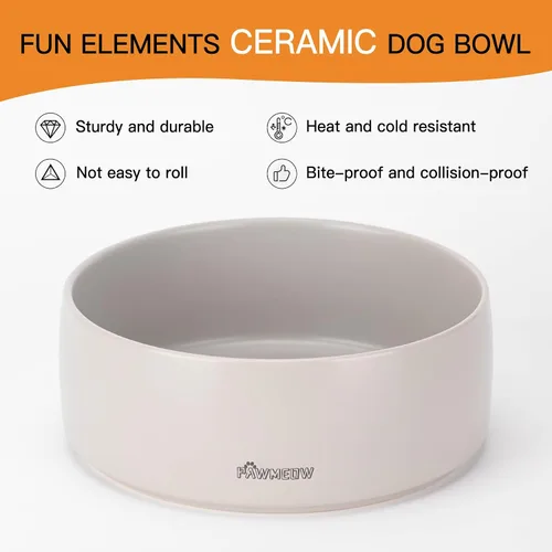 Vista 4 de Cuenco de cerámica para perros, 5.5 pulgadas, pequeño, resistente a derrames, resistente y moderno, alimentación de mascotas para perros pequeños