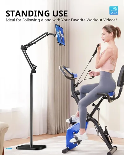 Vista 5 de UBeesize Soporte para Tablet para Cama y Piso, Soporte Ajustable para iPad de Servicio Pesado de 9.7 LB, Giratorio de 360°, Brazo Extensible