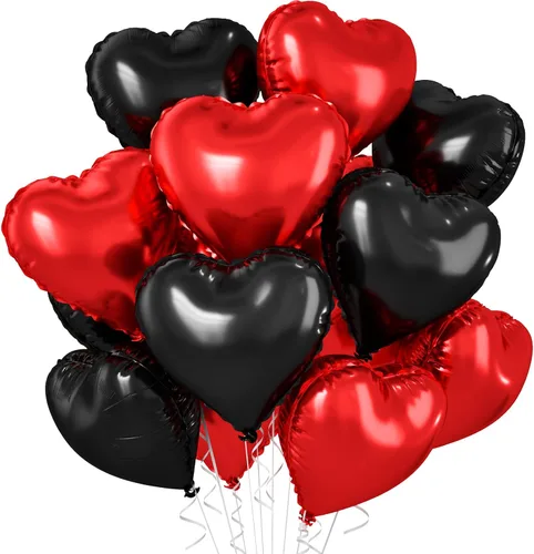 Vista 46 de Globos de corazón azul bebé, 10 piezas de globos en forma de corazón azul claro y blanco pastel, globos de papel de aluminio blanco arena crema