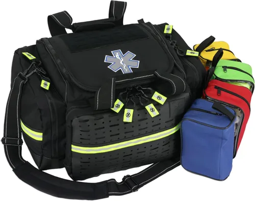 Vista 7 de Lightning X Bolsa modular X-grande de primeros auxilios EMT Medic para trauma con suministros de kit de primeros auxilios de emergencia (Negro)