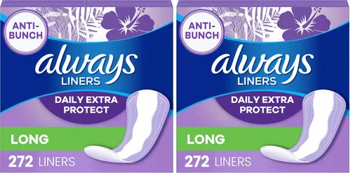Vista 14 de Always Panty Liners para mujer Anti-Bunch Xtra Protection Daily Liners, largos, sin perfume, 108 unidades (paquete de 4)