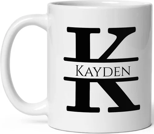 Vista 24 de Taza de café personalizada con monograma, letra inicial A personalizada para mujeres, hombres, niñas, niños, papás, mamás amigos, taza de café