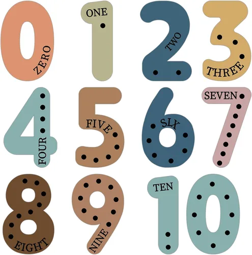 Vista 10 de Qyeahkj Tablón de anuncios de números gigantes, pósteres educativos de matemáticas para niños pequeños, maestros imprescindibles para el aula Negro
