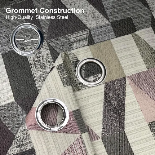Vista 7 de always4u Cortinas geométricas de jacquard con textura de lino sintético, 2 paneles de 84 pulgadas para sala de estar, dormitorio, 54 x 84 pulgadas