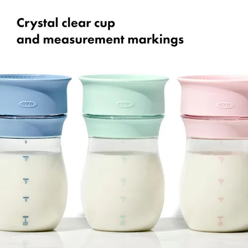 Vista 3 de OXO Tot Transitions - Taza de 360 onzas, 6 onzas con asas, ópalo y flor, paquete de 2