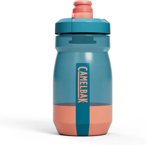 Vista 6 de CamelBak Podium botella de agua para bicicleta con compresión, negra, 15 onzas Easy Squeeze Design, High Flow Self Sealing Cap, Secure Bike Cage