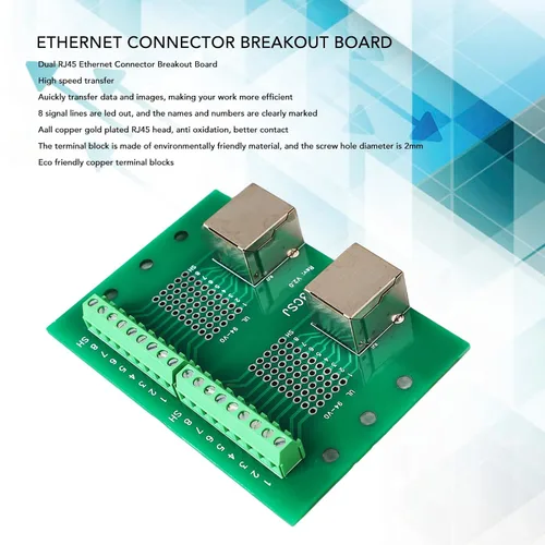 Vista 3 de Placa de conector Ethernet RJ45 dual con placa terminal de tornillo para transferencia de datos rápida y amplia aplicación