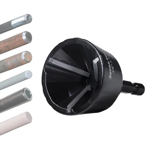 Vista 9 de Punta de taladro para achaflanado de carburo de tungsteno 1/2" a 1-3/8" Uniburr, herramienta de reparación de rosca de perno para eliminar rebabas