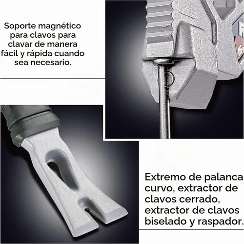 Vista 5 de Vaughan - Herramienta de demolición multifunción de 15 pulgadas, martillo, extractor de clavos, multiuso, construcción resistente, herramientas