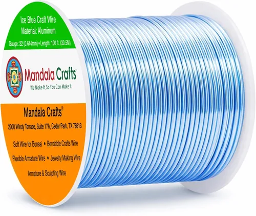 Vista 258 de Mandala Crafts - Alambre de aluminio anodizado de calibre 22 para hacer joyas - 137.2 m de alambre flexible surtido y coloreado - Doble para bonsái