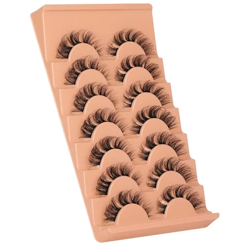 Vista 7 de Extensiones de pestañas de racimo naturales, rizado D, pestañas postizas individuales y dispersas, para colocar en casa, multipack de extensiones
