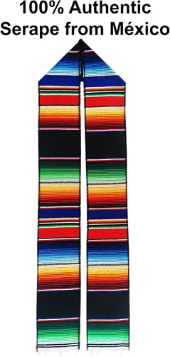 Vista 2 de Yani's Gifts Banda de graduación mexicana, bufanda de serape de graduación de estola hispana, banda de graduación de sarape mexicano