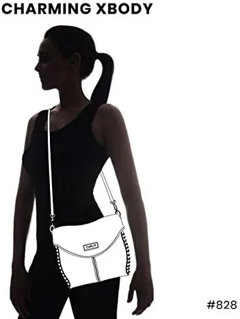 Vista 2 de CHALA Charming Crossbody Bag Shoulder Handbag With Flap Top and Purse Charm - Pewter