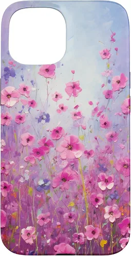 Vista 6 de Happy Pink Flowers Painting Field Purple Colors Case for iPhone 17