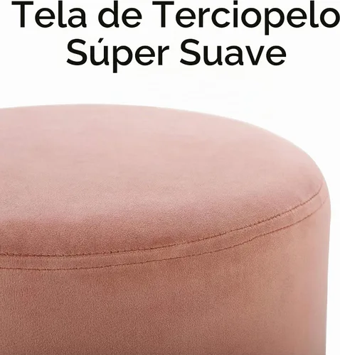 Vista 8 de BIRDROCK HOME Otomana Redonda Reposapiés – Diseño Moderno Suave Acolchado – Ideal para Sala de Estar, Dormitorio – Reposapiés Compacto, Silla