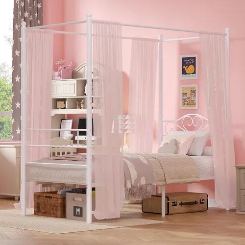 Vista 13 de VECELO Base de cama de plataforma metálica de tamaño individual de 14 pulgadas con cabecero y piecero, base de colchón resistente con soporte