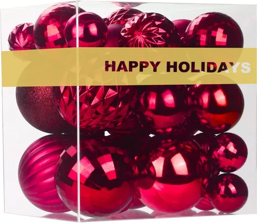 Vista 201 de Esferas pequeñas de Navidad de bronce y dorado de 1.6 pulgadas, adornos para decoración de árbol de Navidad, bolas colgantes inastillables
