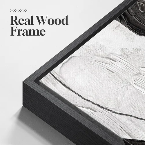 Vista 5 de Arte de pared abstracto moderno enmarcado en blanco y negro, 3 piezas de impresiones en lienzo pinturas obras de arte para paredes, cuadros Negro