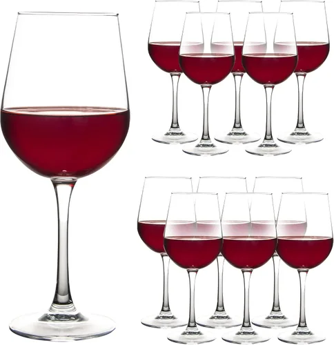 Vista 7 de Elegante juego de 8 copas de vino tinto templadas de 15 onzas