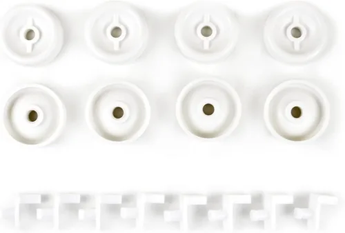 Vista 6 de Paquete de 8 rodillos y pernos de repuesto exacto para lavavajillas - Kit de ruedas inferiores compatible con lavavajillas GE, Kenmore y Hotpoint