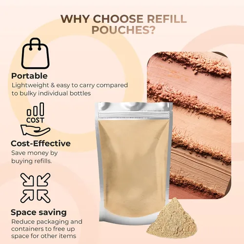 Vista 7 de Sweet Face Minerals - Recambio de polvo de base (BEIGE) (bolsa de 0.42 oz) por Sweet Face Minerals, polvo de maquillaje ligero y mineral suelto