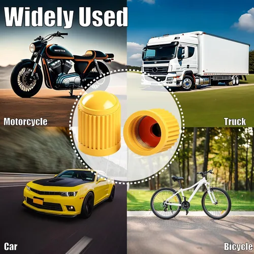 Vista 58 de 10 piezas de tapas de válvula de neumático TPMS con vástago largo, tapas de válvula de rueda de plástico negro para TPMS TR20008, tapas de vástago