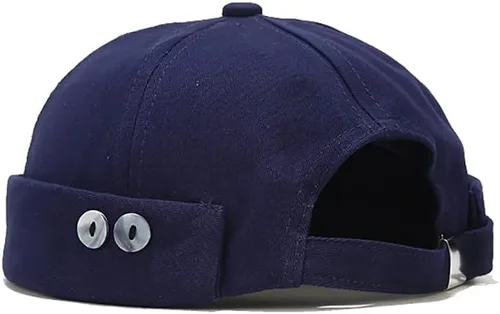 Vista 7 de Sombrero unisex de algodón elegante sin ala con hebilla ajustable Sailor Hip-Hop sin ala Skullcaps