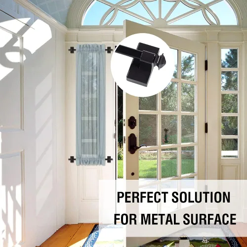 Vista 2 de Barras de cortina magnéticas para puertas de metal, barras de cortina ajustables multiusos para ventanas pequeñas, cafeterías y lugares de acero