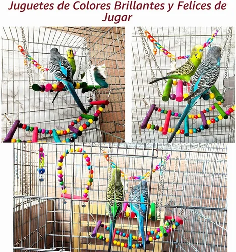 Vista 4 de Juguetes de cacatúa, periquitos de pájaros, juguetes de accesorios de jaula