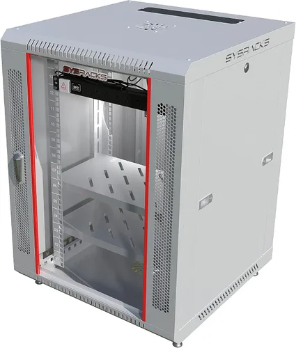 Vista 19 de Sysracks Gabinete para rack de servidor de montaje en pared 6U, rack de red de bloqueo de 19 pulgadas, 24 pulgadas de profundidad, puerta de vidrio