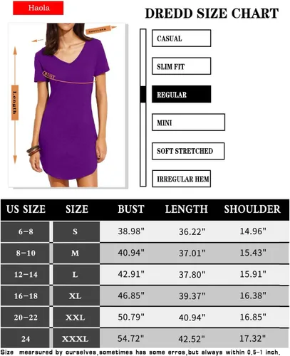 Vista 2 de Haola Minivestido casual de manga corta con cuello en V profundo para mujer