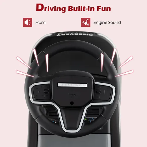 Vista 4 de INFANS - Auto de empuje con licencia para niños pequeños, 3 en 1, deslizante, con asa de empuje, bocina, música, almacenamiento debajo, juguetes