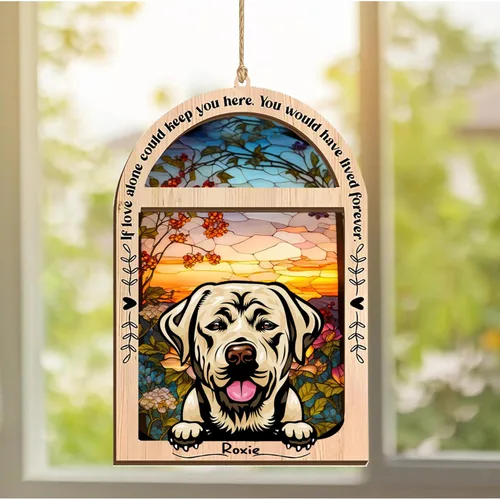 Vista 235 de LOVELYPOD Adorno de Navidad personalizado de sabueso afgano, atrapasoles con nombre, regalos de pérdida de mascotas, regalos para amantes