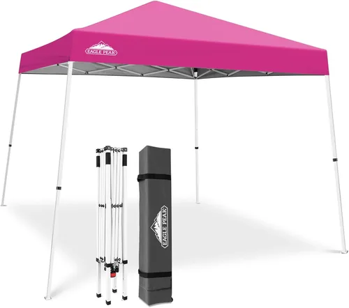 Vista 19 de Eagle Peak - Pérgola plegable (10.0 x 10.0 pies), patas inclinadas, de tela, para exteriores, fácil de montar, Negro