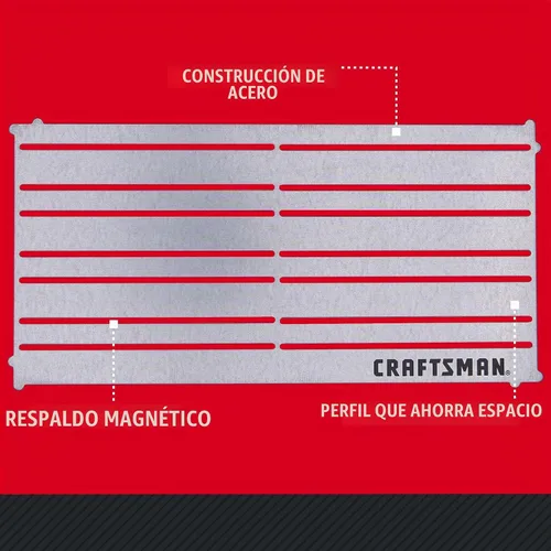 Vista 2 de CRAFTSMAN Soporte magnético de almacenamiento de herramientas, 12 pulgadas x 6 pulgadas (CMMT99406)