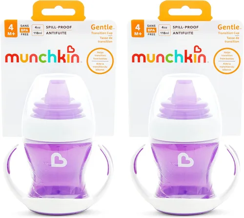 Vista 6 de Munchkin® Gentle™ Transition Sippy Trainer - Vaso de 4 onzas, paquete de 2, morado Púrpura