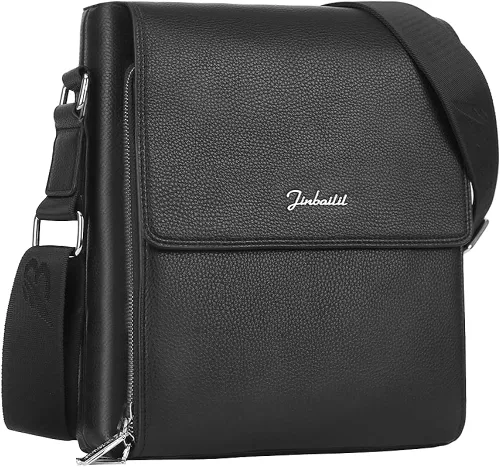 Vista 9 de Leathario Bolso de hombro para hombre, de cuero auténtico, pequeño bolso de mensajero para hombre, bolso cruzado para hombre, bolso de viaje