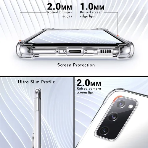 Vista 4 de Silverback - Carcasa transparente para Samsung Galaxy S20 FE con soporte de anillo