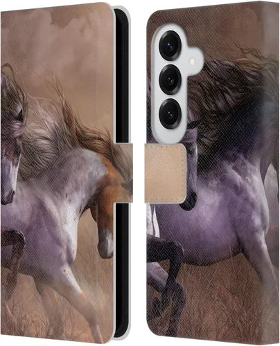 Vista 181 de Head Case Designs Officially Licensed Laurie Prindle A Morgan Christmas Western Stallion Leather Wallet Case Compatible with Samsung Galaxy A07 4G