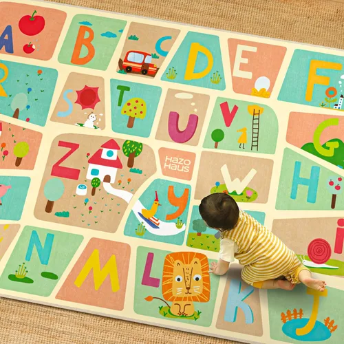 Vista 11 de Alfombra preescolar del alfabeto de 3 x 5 para niños pequeños, alfombra de juego ABC suave para el aprendizaje del bebé, alfombra educativa