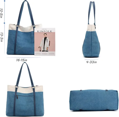 Vista 6 de VOGUZY Bolsa de lona para laptop para mujer