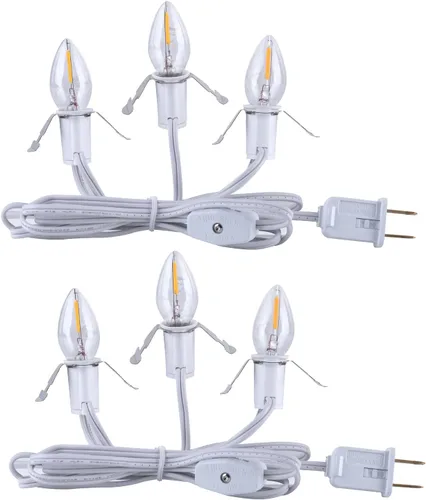 Vista 10 de Cable accesorio con una bombilla LED, cable de 6 pies con interruptor de encendido/apagado para calabaza de Halloween, proyectos de manualidades