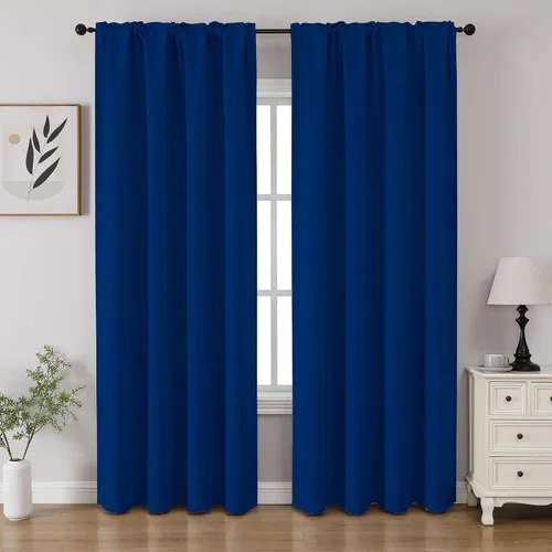 Vista 24 de CUCRAF - Cortinas opacas beige de 45 pulgadas, juego de 2 paneles con bolsillo para barra, cortinas para oscurecer dormitorios y sala de estar