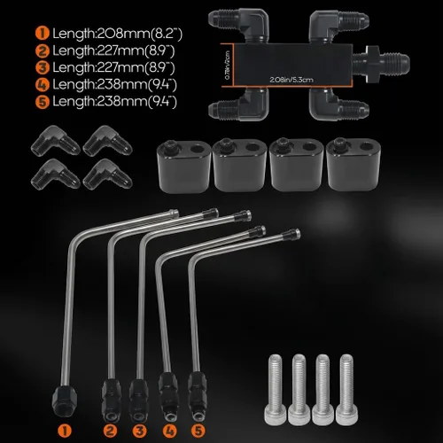 Vista 6 de LS - Kit de ventilación de vapor cruzado de refrigerante con tubo cruzado de refrigerante, kit completo de puerto de vapor LS compatible con motores
