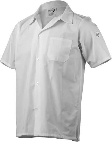 Vista 2 de Mercer Culinary Millennia, camisa de cocinero unisex con espalda de malla de absorción, M, Blanco, 1