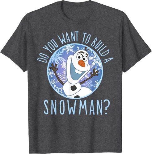Vista 25 de Disney Camiseta Frozen Olaf con texto en inglés "Do You Want to Build A Snowman Negro