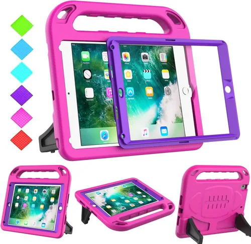 Vista 17 de BMOUO Funda para niños para iPad 9.7 2018/2017/iPad Air 2/1/Pro 9.7 - Protector de pantalla integrado con mango a prueba de golpes, funda