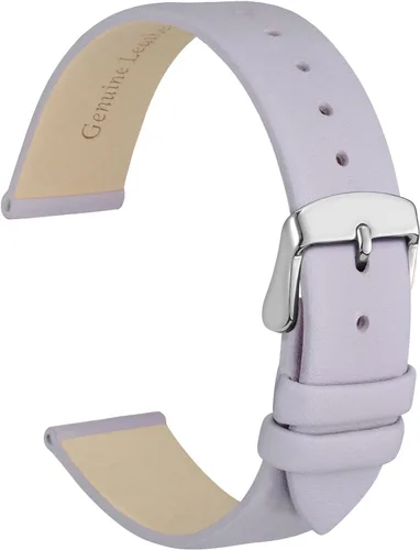 Vista 32 de WOCCI Correa de reloj elegante de 0.315 in de ancho, correa de repuesto de cuero genuino con hebilla dorada (negro)