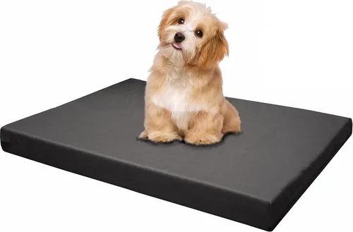Vista 10 de Cama para perro con plataforma de espuma viscoelástica, colchón de jaula para alivio ortopédico de articulaciones con funda extraíble impermeable
